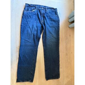 Gap Denim Mens 36x32 Straight Leg Jeans Dark Wash‎ Blue Classic Fit Pants